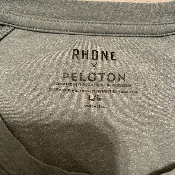 Rhone x Peloton T Shirt Mens Large Green Performance Stretch Gym Logo - Picture 2 of 6